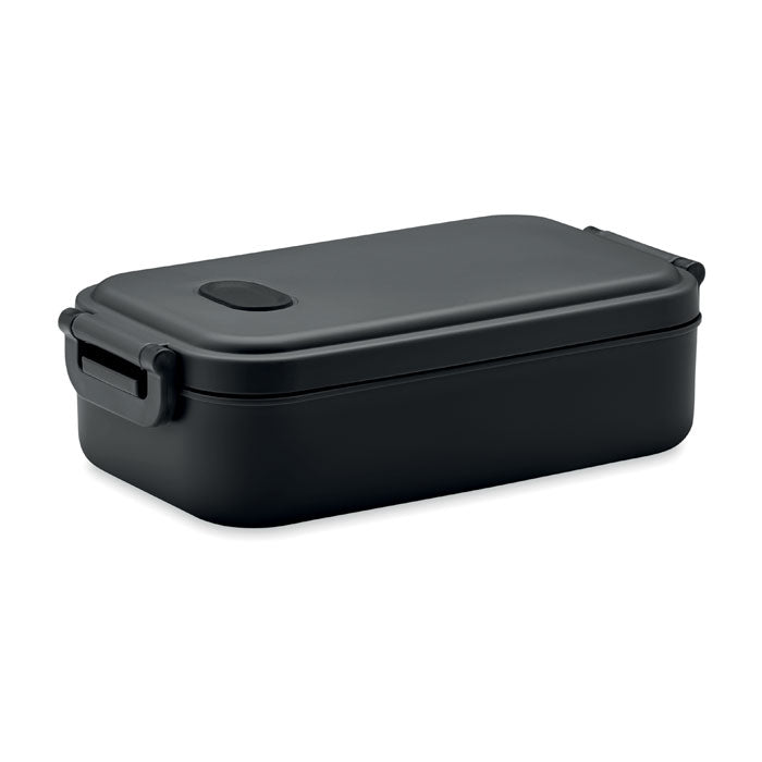 Branded PP Lunch Box with Silicone Valve 800ml in Black