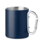 Branded double wall mug with carabiner handle, 300ml
