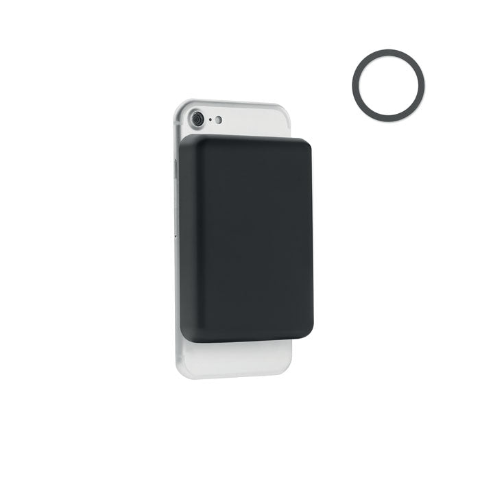 Branded Magnetic Wireless Power Bank 5000mAh in Black