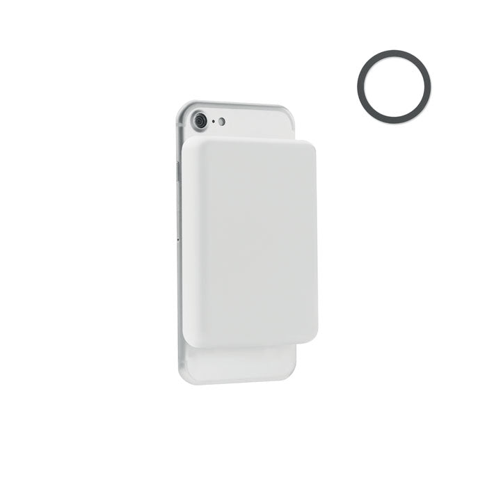 Branded Magnetic Wireless Power Bank 5000mAh in White