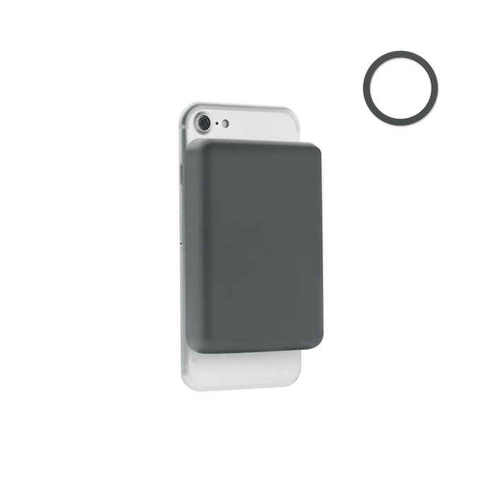 Branded Magnetic Wireless Power Bank 5000mAh in Grey