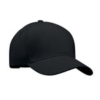 Branded 5 Panel Brushed Cotton Baseball Cap 260gsm in Black