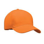 Branded 5 Panel Brushed Cotton Baseball Cap 260gsm in Orange