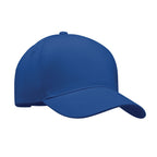 Branded 5 Panel Brushed Cotton Baseball Cap 260gsm in Blue