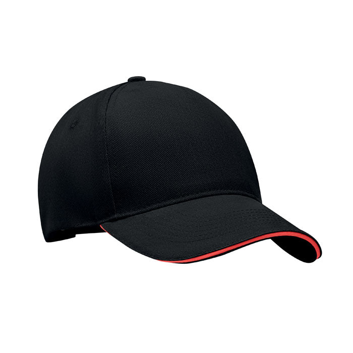 Branded 5 Panel Brushed Cotton Baseball Cap 260gsm