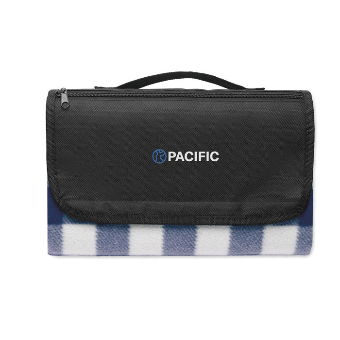 Branded RPET Fleece Picnic Blanket in Blue