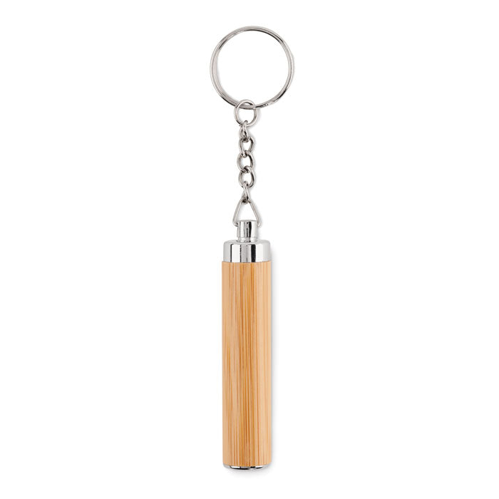 Branded Mini Bamboo LED Torch Key Ring without branding
