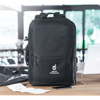 Branded Backpack 600D RPET in use
