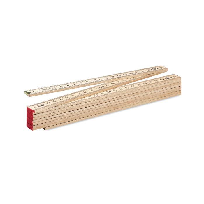 Branded Birch Wood Carpenter Ruler 2m without branding