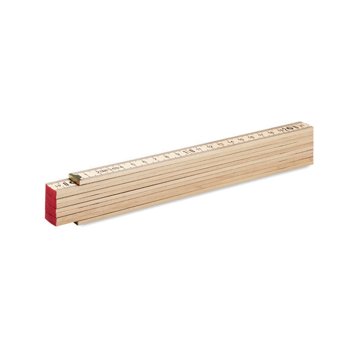 Branded Birch Wood Carpenter Ruler 2m