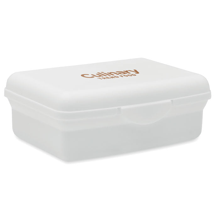 Branded PP Lunch Box with Click Closure 800ml in White