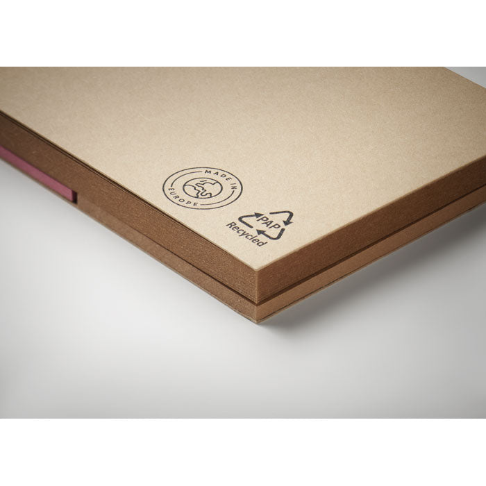 Branded Sticky Note Memo Set with Recycled Paper Cover without branding