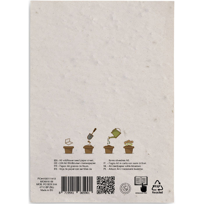 Branded Wildflower Seed Paper Sheet - A6 without branding