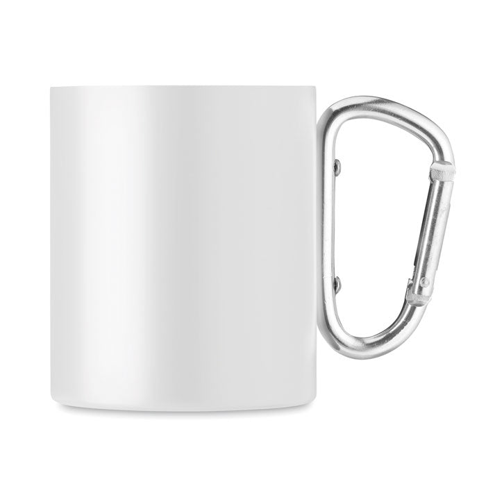 Branded Sublimation Metal Mug with Carabiner Handle 300ml without branding