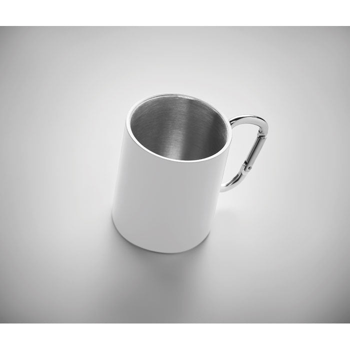 Branded Sublimation Metal Mug with Carabiner Handle 300ml without branding