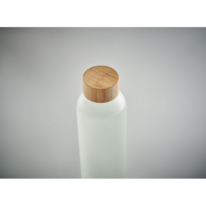 Branded Sublimation Glass Bottle with Bamboo Lid without branding