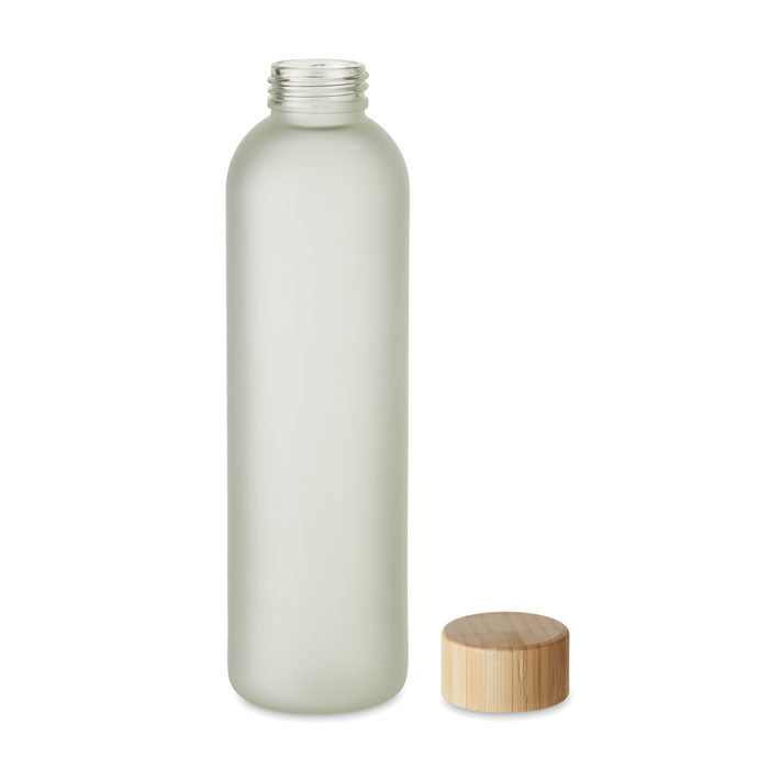Branded Sublimation Glass Bottle with Bamboo Lid without branding