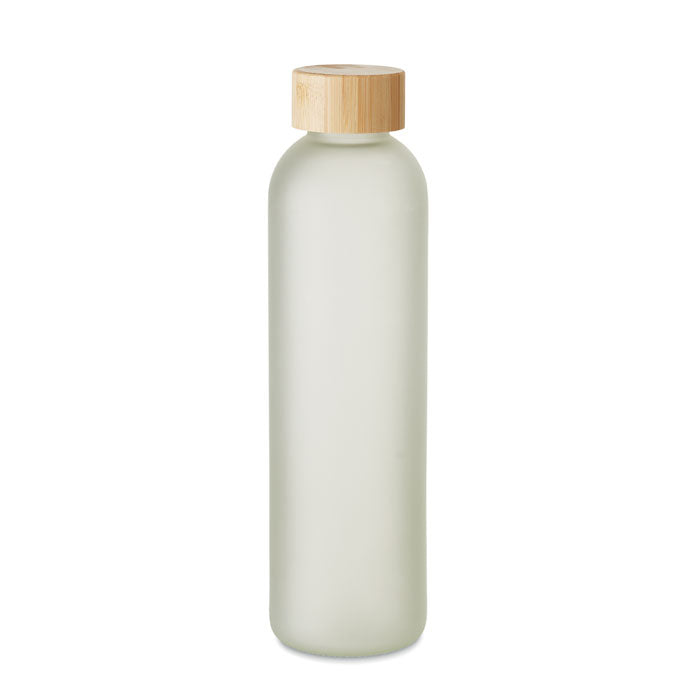 Branded sublimation glass bottle with bamboo lid