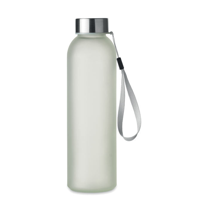Branded Glass Bottle with Steel Lid and Strap without branding