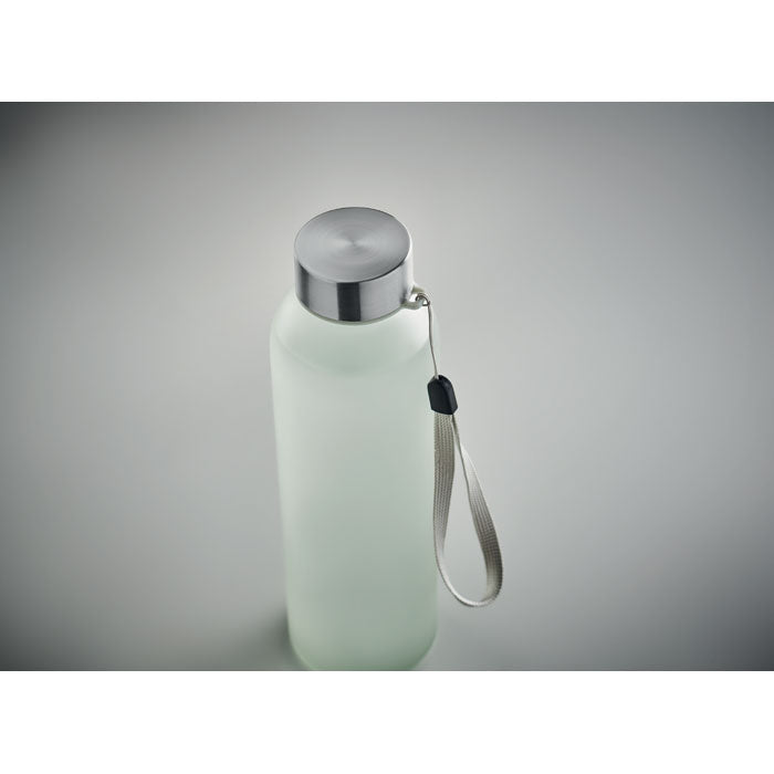 Branded Glass Bottle with Steel Lid and Strap without branding