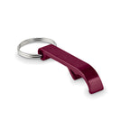 Branded Recycled Aluminium Bottle Opener Key Ring in Red