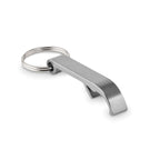 Branded Recycled Aluminium Bottle Opener Key Ring in Silver