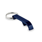 Branded Recycled Aluminium Bottle Opener Key Ring in Blue