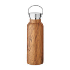 Branded Vacuum Bottle with Wood-Look Lid without branding