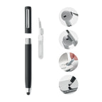 Branded Stylus Pen with TWS Cleaning Set in Black