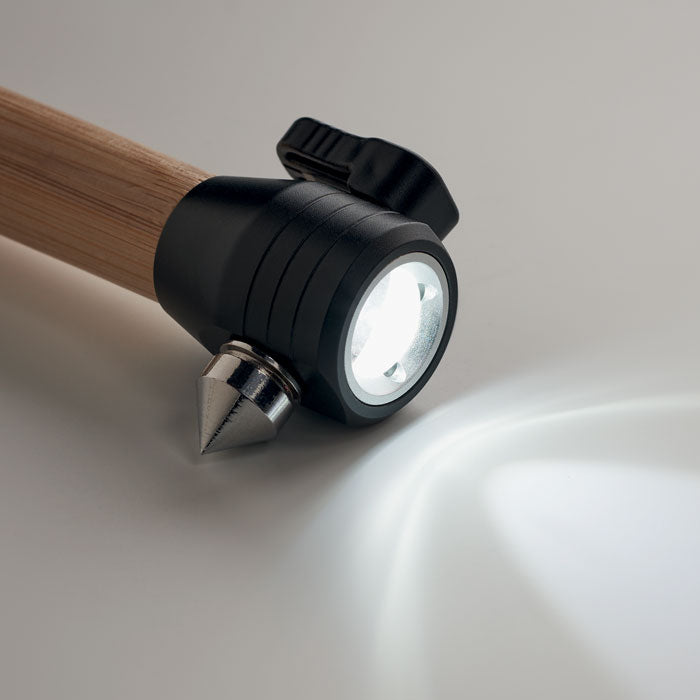 Branded Bamboo Torch with Emergency Hammer without branding