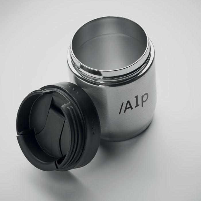 Branded 2-in-1 Vacuum Bottle and Tumbler in use