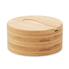 Branded Bamboo Salt and Pepper Box with Spoon without branding