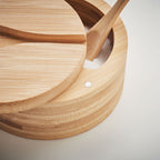 Branded Bamboo Salt and Pepper Box with Spoon without branding