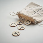 Branded Wooden Tic Tac Toe in Cotton Pouch without branding