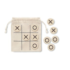 Branded Wooden Tic Tac Toe in Cotton Pouch without branding