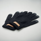 Branded RPET Tactile Gloves with Cork Label without branding