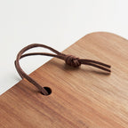 Branded Small Acacia Wood Cutting Board with Cord without branding