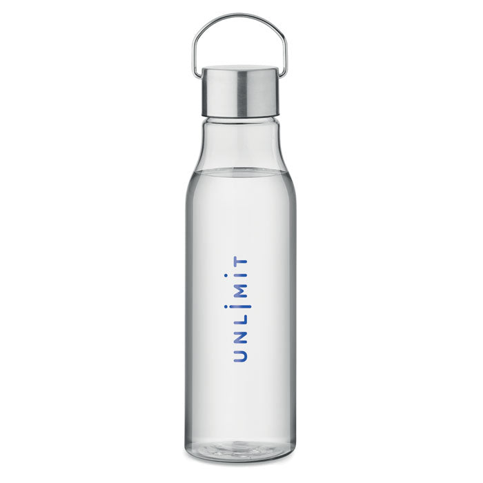 Branded RPET Bottle with Steel Cap - 600ml in White