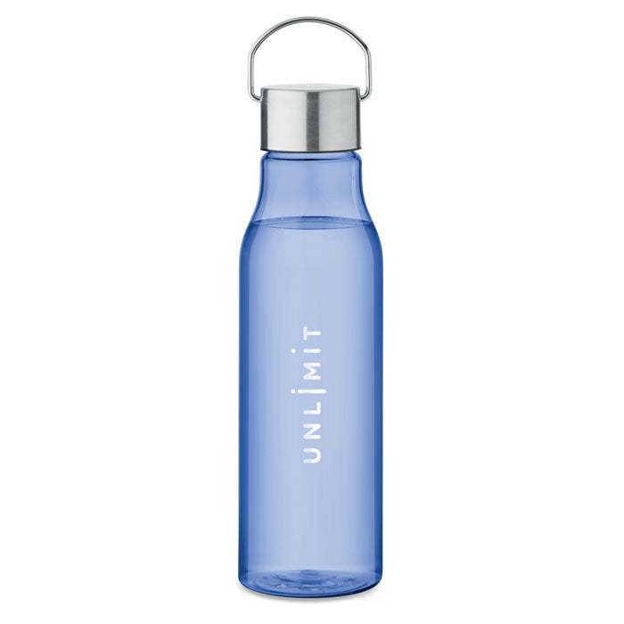 Branded RPET Bottle with Steel Cap - 600ml in Blue