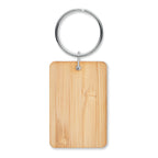 Branded Rectangular Bamboo Key Ring without branding
