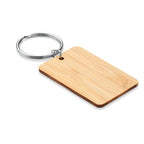 Branded Rectangular Bamboo Key Ring