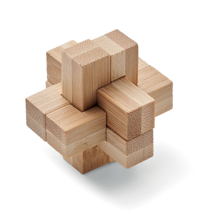 Branded Bamboo Brain Teaser Puzzle without branding