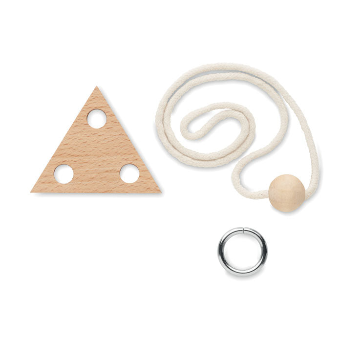 Branded Wooden Triangle Brain Teaser without branding