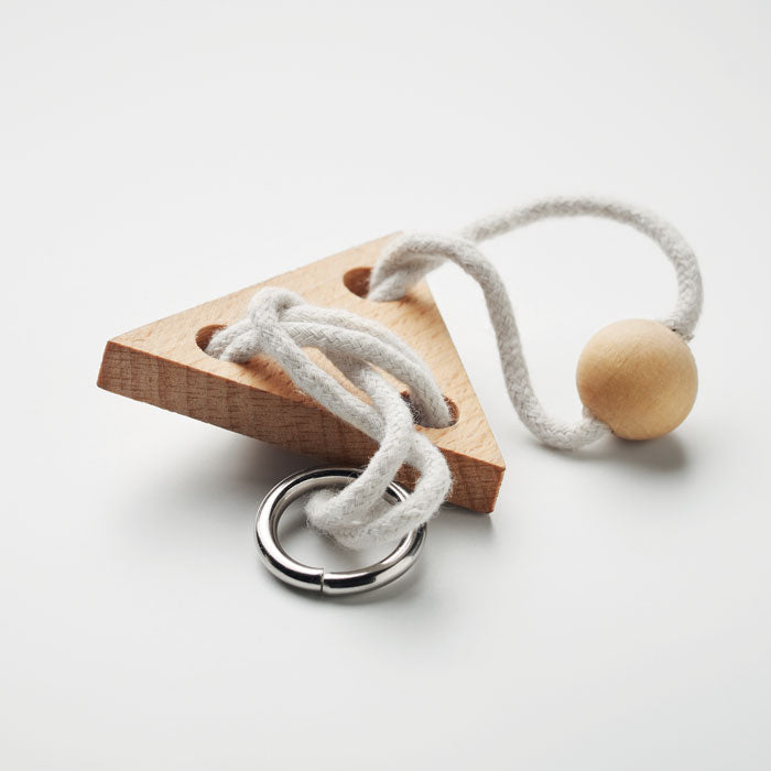 Branded Wooden Triangle Brain Teaser without branding