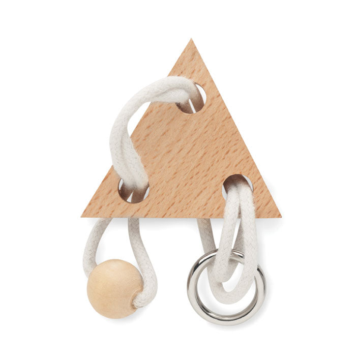 Branded Wooden Triangle Brain Teaser without branding