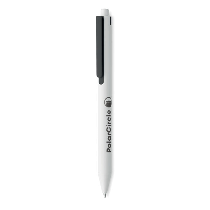 Branded Recycled ABS Push Button Pen in Black