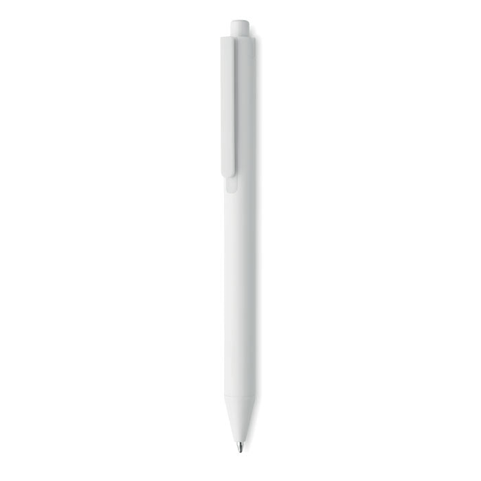 Branded Recycled ABS Push Button Pen in White