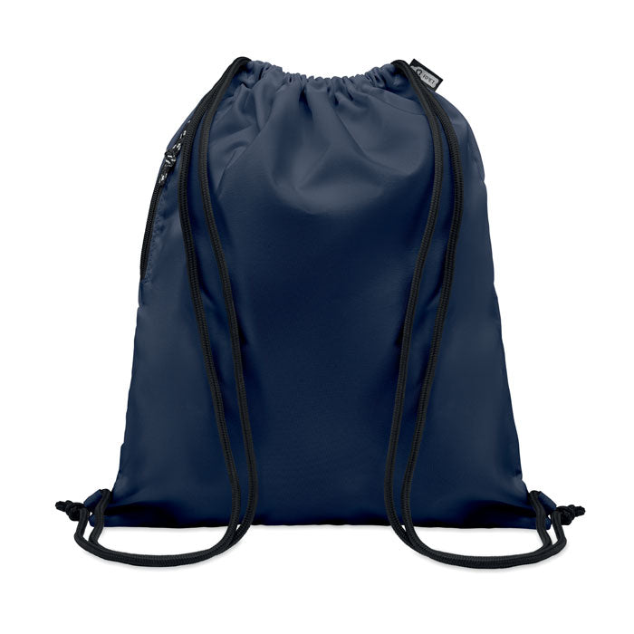 Branded Large Drawstring Bag 300D RPET in Blue