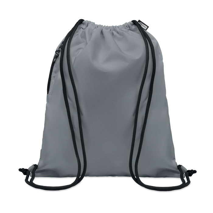 Branded Large Drawstring Bag 300D RPET in Grey