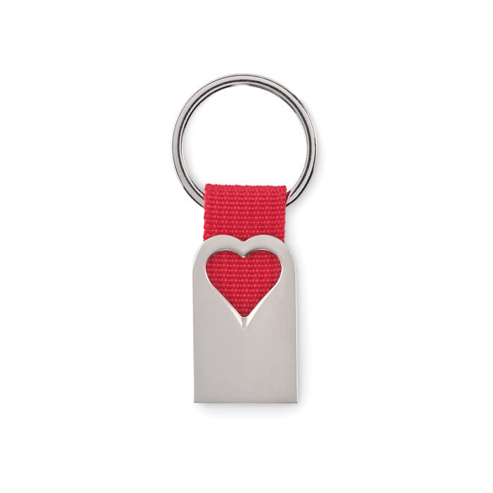 Branded Heart Metal Key Ring without branding